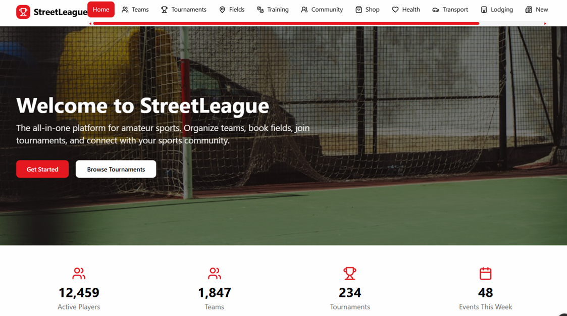 StreetLeague project screenshot